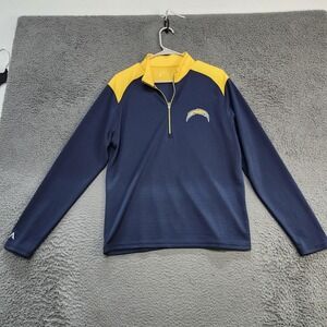 Los Angeles Chargers Shirt Mens Medium Blue NFL Football Quarter Zip Antigua